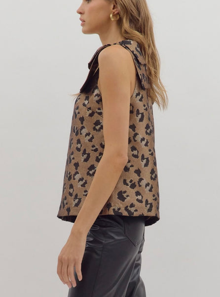 Ayla Bow Strap Top - Brown