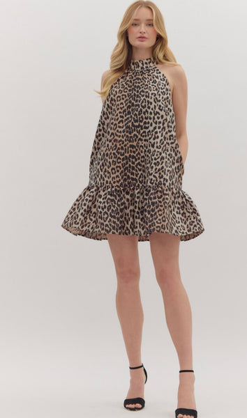 Daisy Mini Dress - Leopard