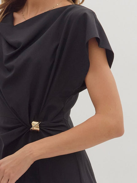 Claire Midi Dress - Black