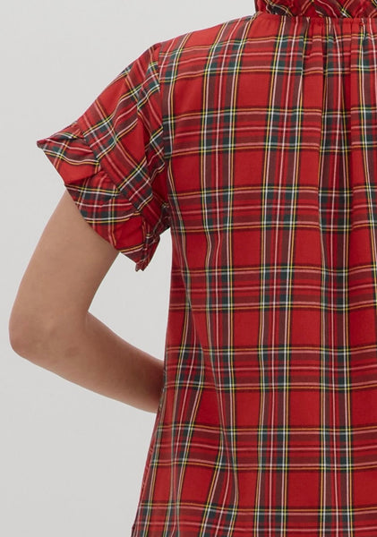 Lillian Plaid Mini Dress - Red