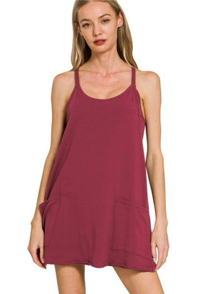 Madelyn Active Dress - Cabernet