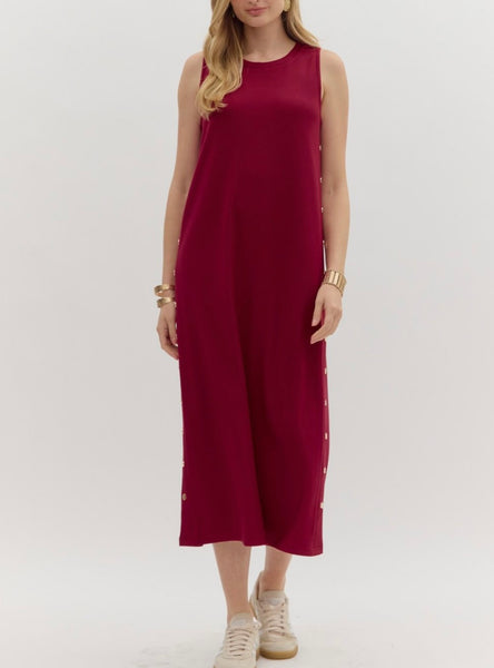Delilah Midi Dress - Cherry