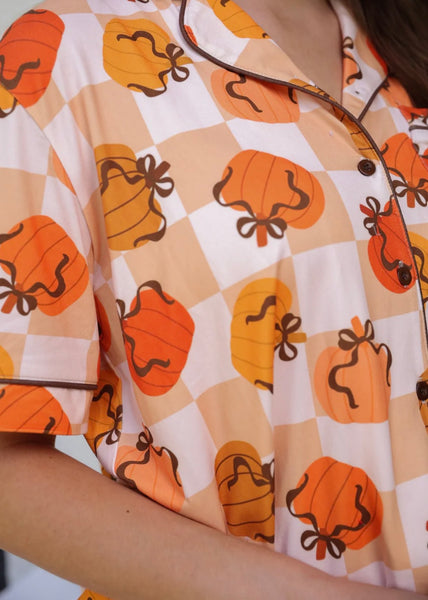 Ruffle Pajama Short Set - Harvest Hues