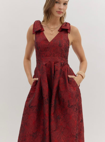 Natalie Midi Dress - Red