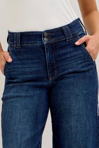 Judy Blue - High Waist Wide Leg Trouser Dark Wash Denim