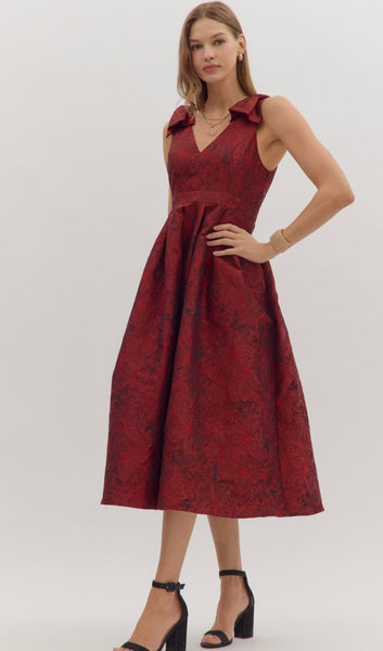 Natalie Midi Dress - Red