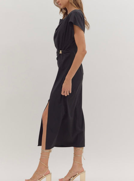 Claire Midi Dress - Black