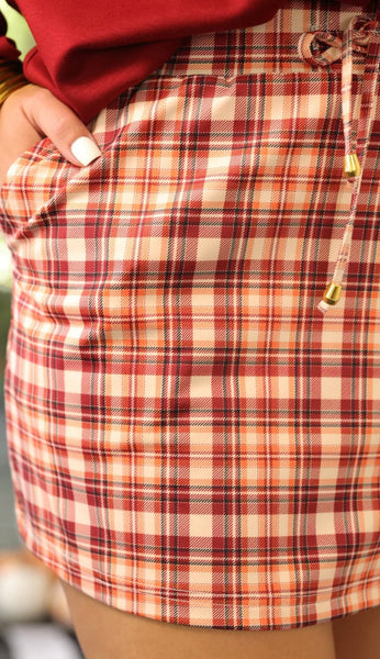 Thankful Plaid Skort