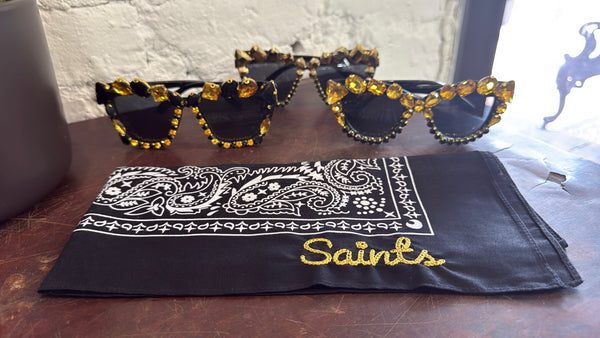 Saints Game Day Rhinestone Sunglasses