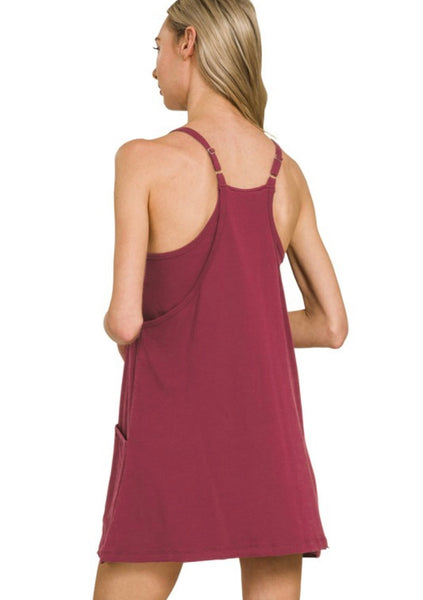 Madelyn Active Dress - Cabernet