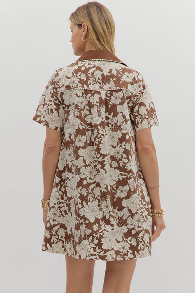 Kinsley Floral Mini Dress - Brown