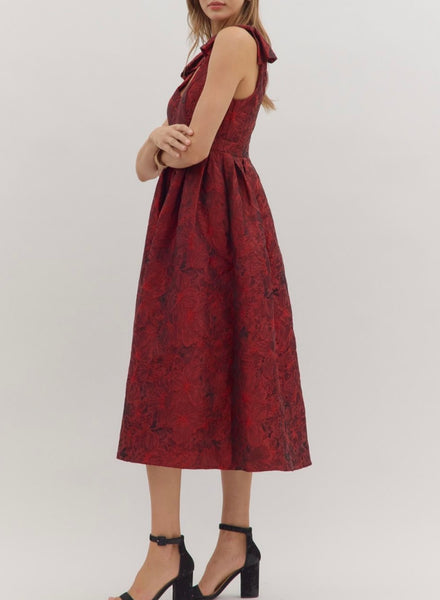 Natalie Midi Dress - Red