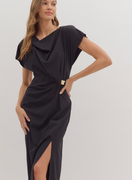 Claire Midi Dress - Black