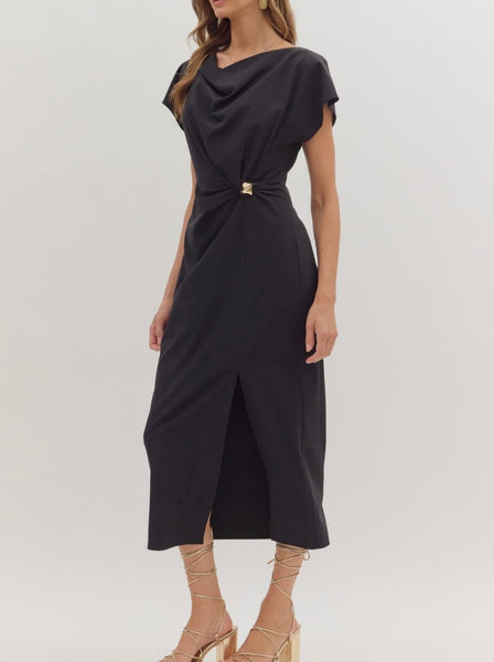 Claire Midi Dress - Black
