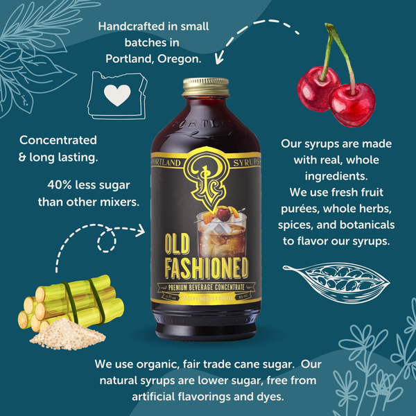 Old Fashioned Syrup For Cocktails & Mocktails - 12oz