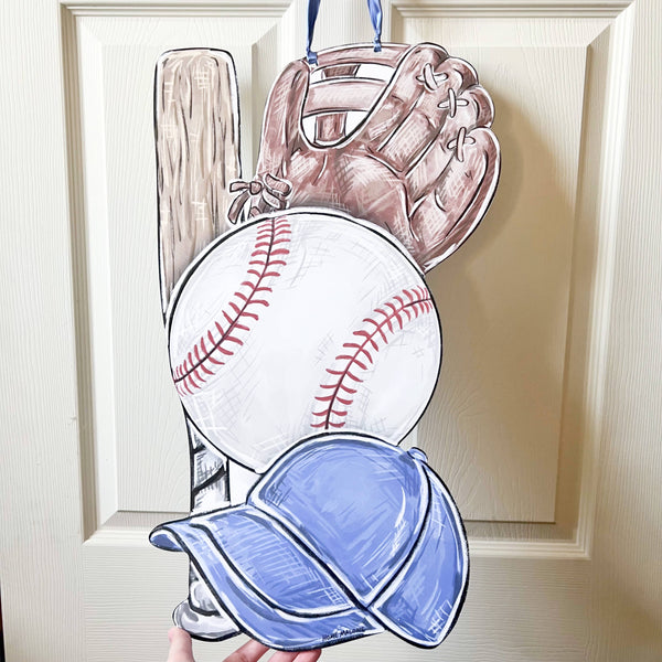 Home Malone - Play Ball Baseball Door Hanger