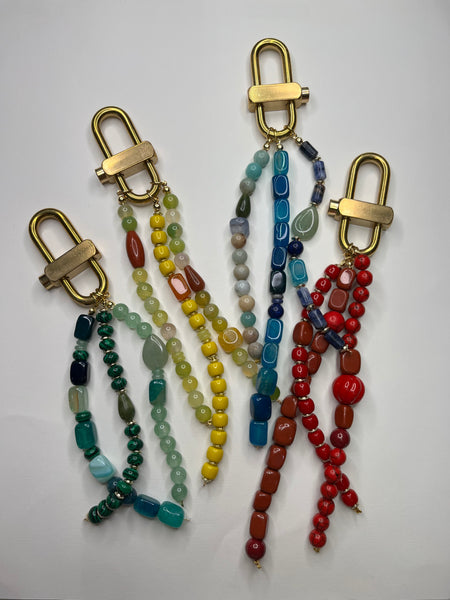 Opal Beaded Bag Charm