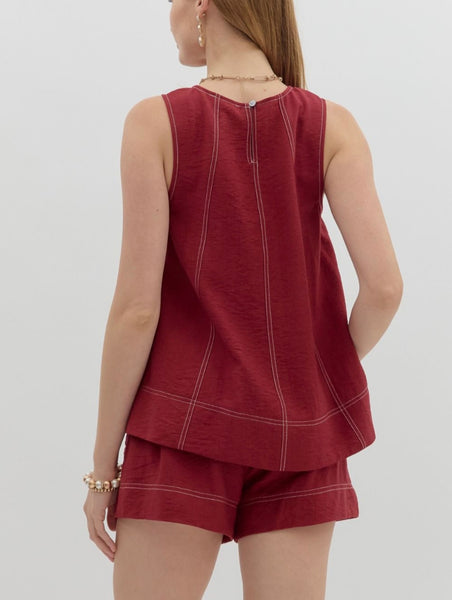 Leah Short Set - Garnet