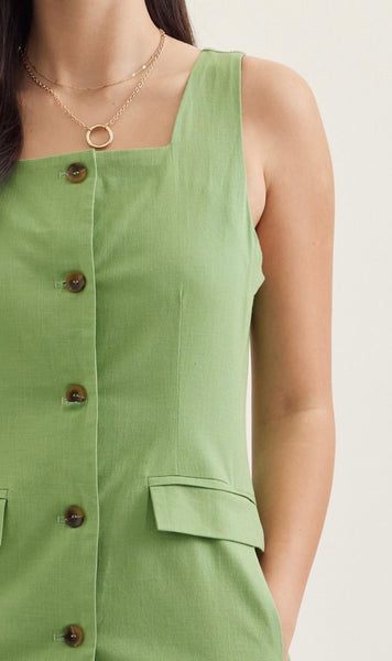 Alina Midi Dress - Matcha