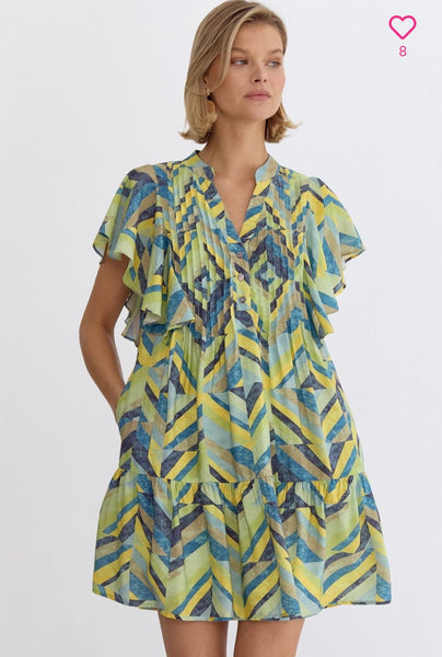 Samantha Mini Dress - Yellow Combo