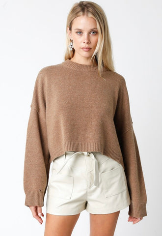 Cindy Sweater Top - Mocha