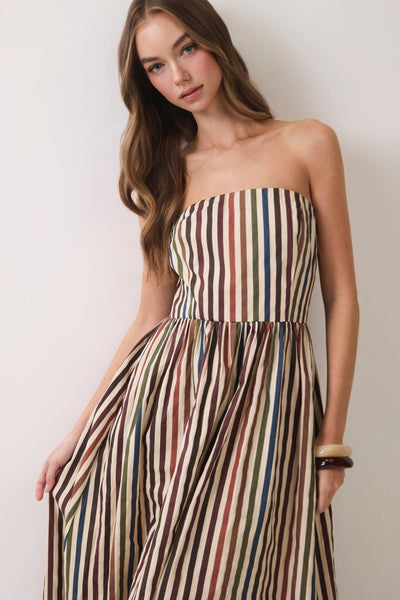 Chanel Multi Stripe Maxi Dress
