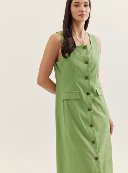 Alina Midi Dress - Matcha