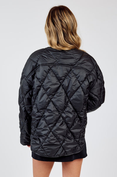 Sadie & Sage - Dewdrop Quilted Puffer Jacket - Black