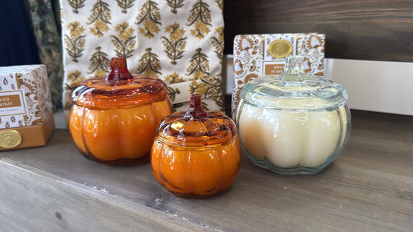 Southern Lights Candles - Glass Pumpkin - Large