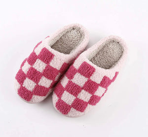 Checkered Slippers - Pink