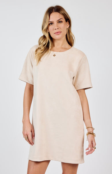 Sadie & Sage - Corwin St Faux Suede Dress - Cream