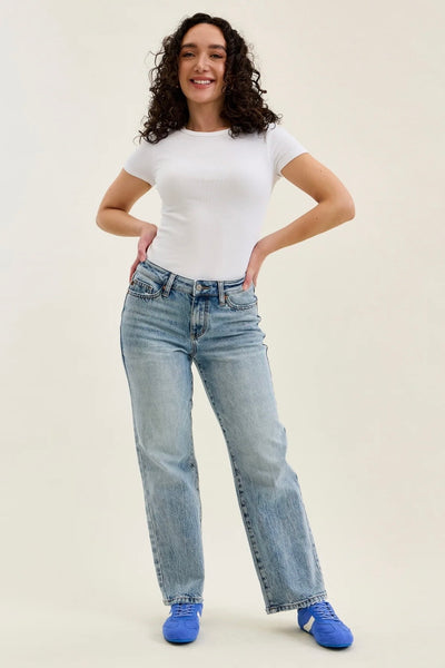 Judy Blue - Allison Mid Rise Straight Denim (Petite)