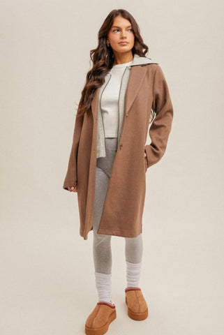 Cattle Farm Rd Hoodie Coat - Brown