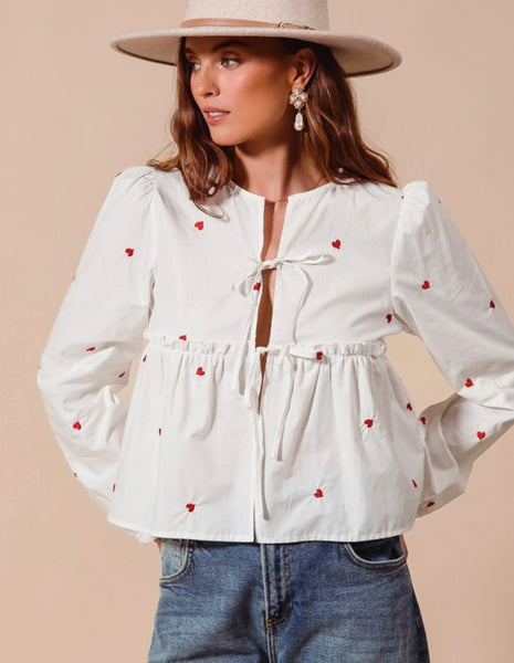 Clay St Heart Embroidered Blouse