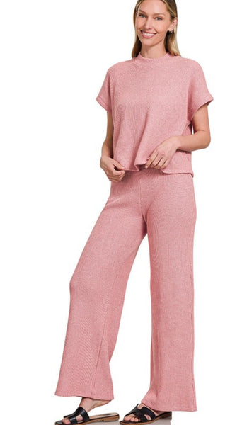 Gabriella Pant Set - Light Rose