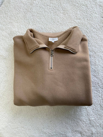 Quarter-Zip Sweatshirt - Cappuccino