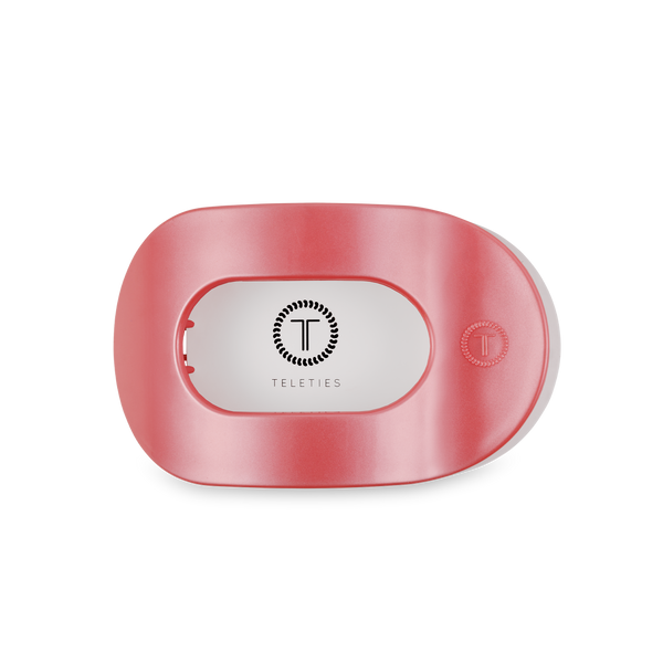TELETIES - Round Flat Hair Clip - Calming Coral - Medium