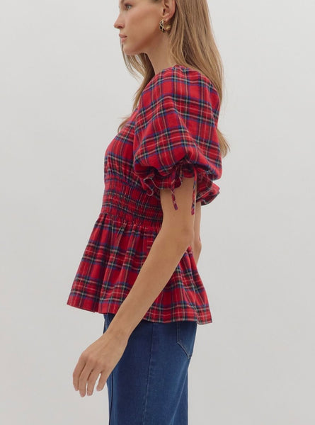 Eloise Zip Up Top - Red