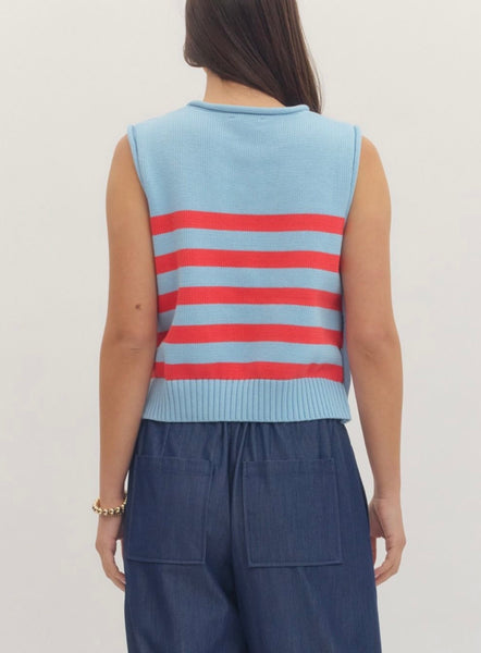 Gemma Side Button Top - Blue