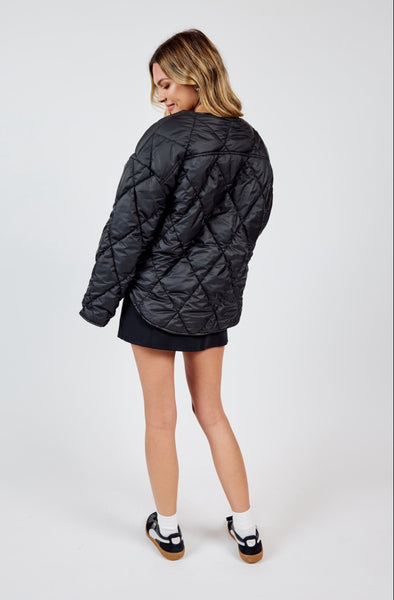 Sadie & Sage - Dewdrop Quilted Puffer Jacket - Black