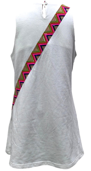 Queen of Sparkles - White Icon Crossbody Purse Tank Dress