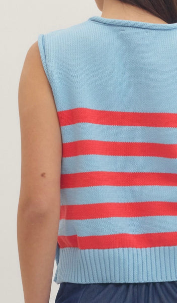 Gemma Side Button Top - Blue