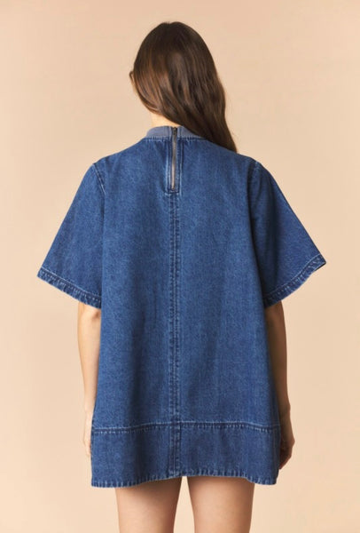 Football Season Denim Miini Dress