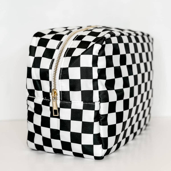 Black & White Checkered Bag - Medium