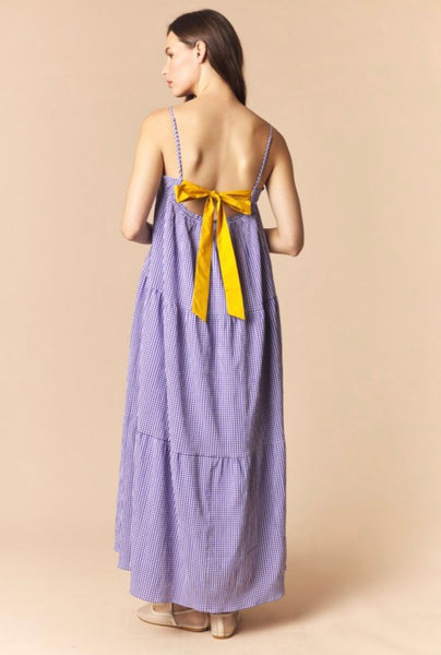L-S-U! L-S-U! Gingham Maxi Dress - Purple
