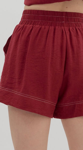 Leah Short Set - Garnet