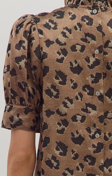 Ayla Puff Sleeve Top - Bronze