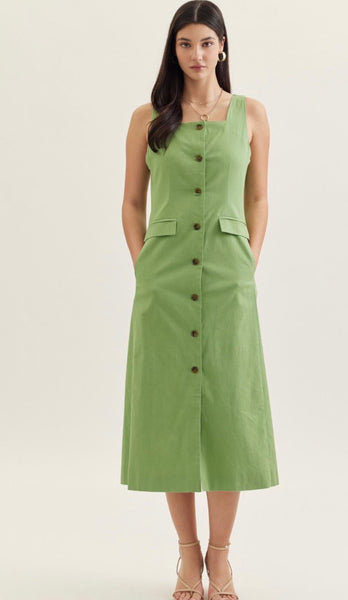Alina Midi Dress - Matcha