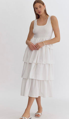 St. Mary Midi Dress - Off White