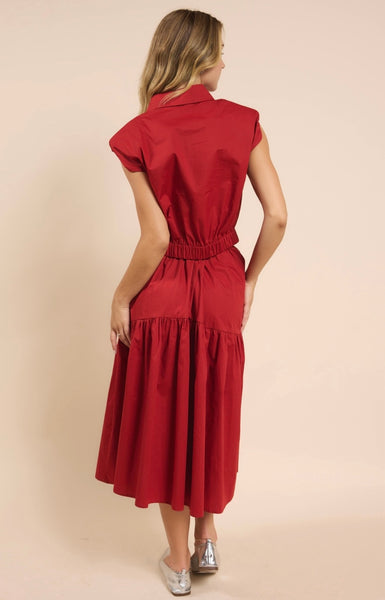 Sadie & Sage - Shades On Midi Skirt Set - Poppy Red